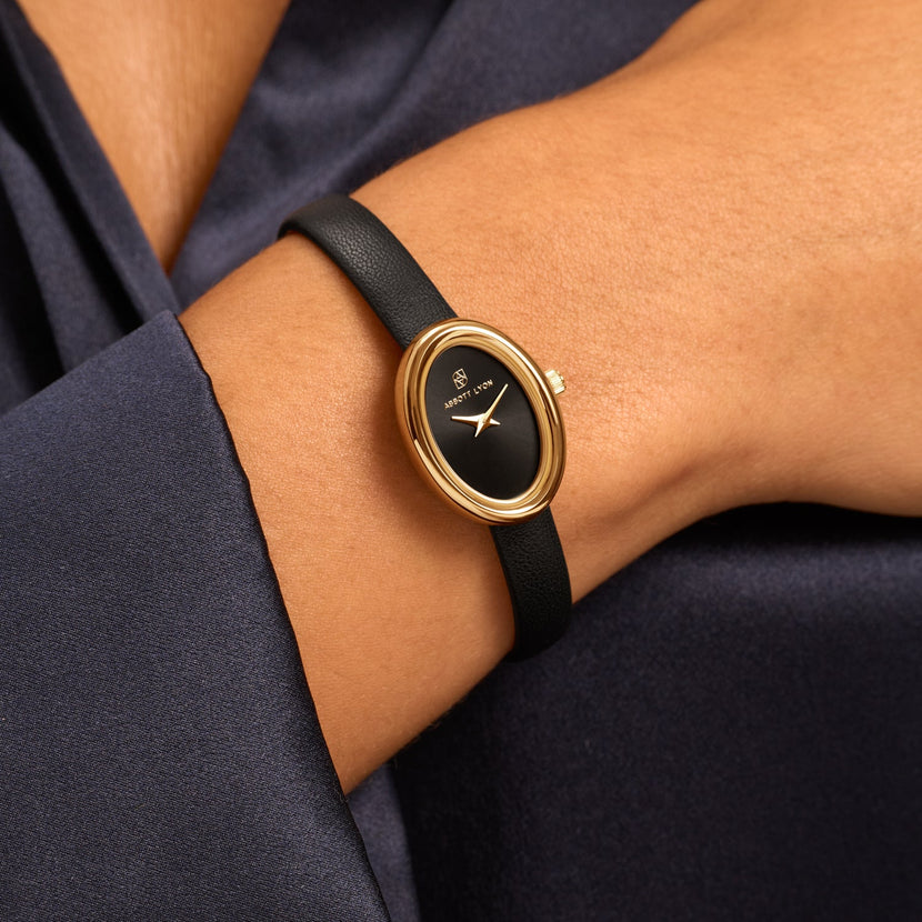 Monroe Black Leather Watch