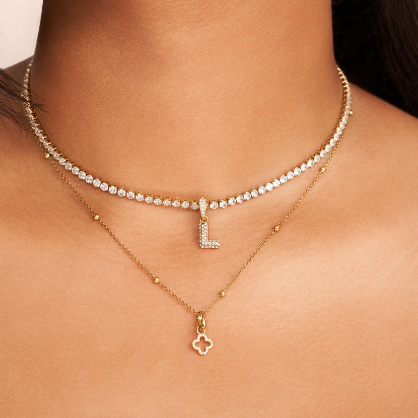 Crystal Bubble Initial Layered Set (Gold)