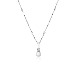 Mini Pearl Necklace (Silver)