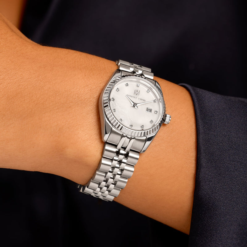 Mini Silver Pearl Link Belgravia 30 Watch