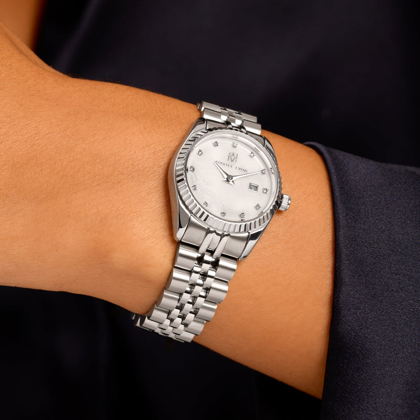 Mini Silver Pearl Link Belgravia 30 Watch