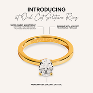 Oval Cut Solitaire Ring 1ct (Gold)