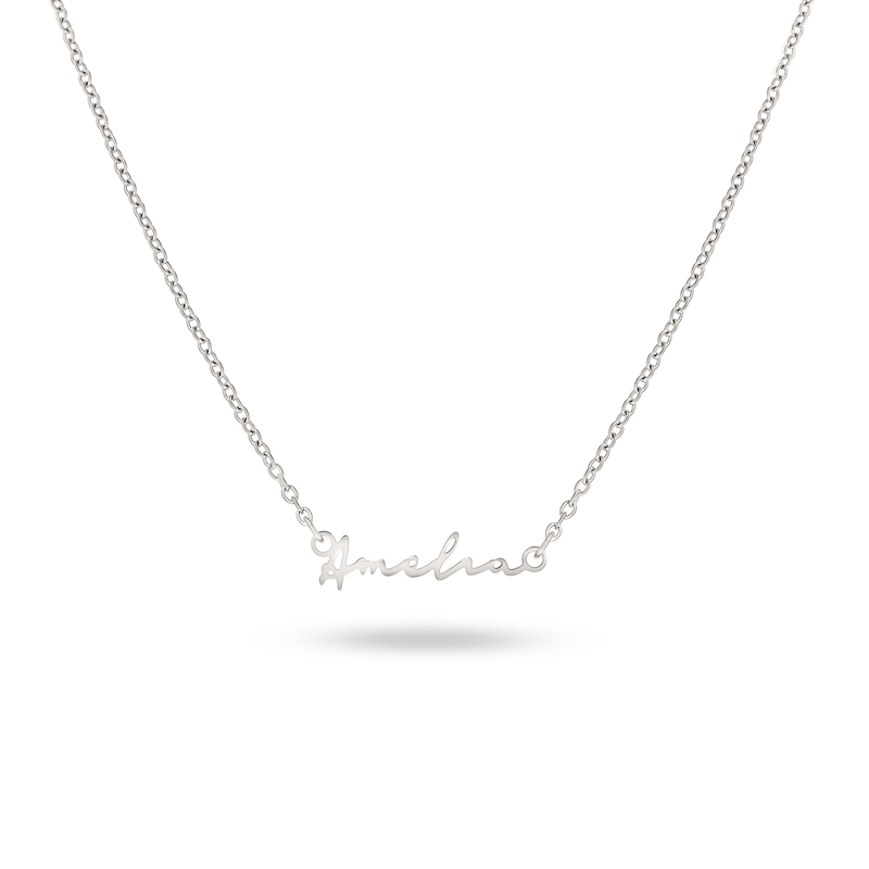 Fine Mini Signature Name Necklace (Silver)