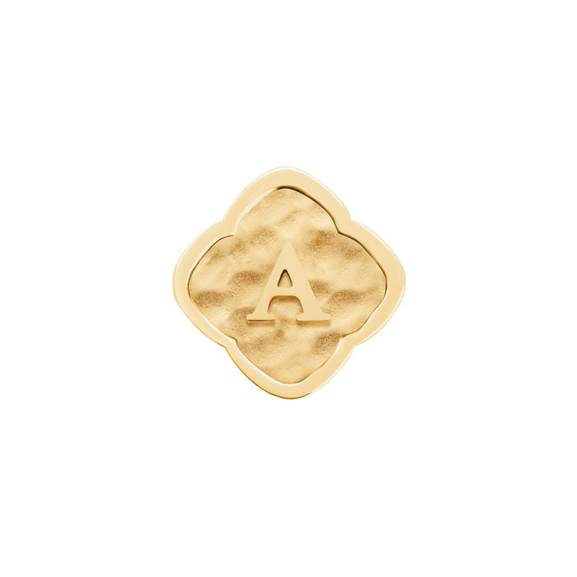 Rosette Molten Clover Charms (Gold) - Initials