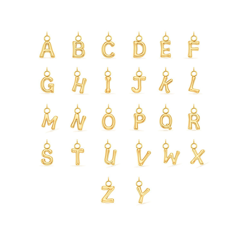 Mini Molten Initial Pendant (Gold)