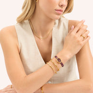 Monroe Leather Watch & Bangle Set (Burgundy/Gold)