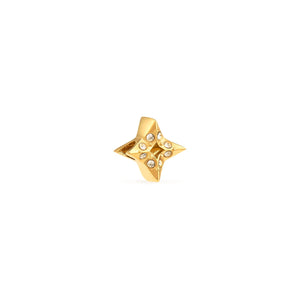 Moon and Back Star Bracelet Charm (Gold)