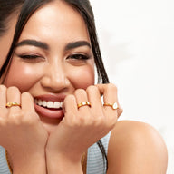 Organic Moonstone Ring & Earring Bundle (Gold)