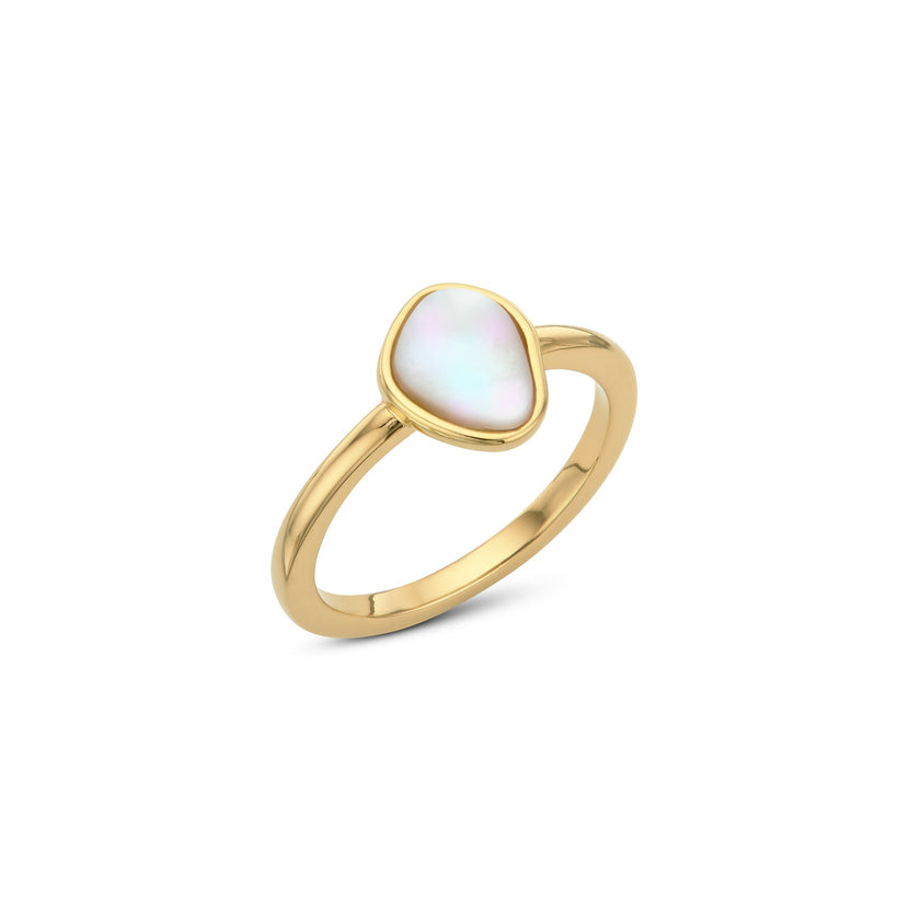 Organic White Quartz Ring (Gold)