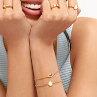 Organic Moonstone Bracelet (Gold)