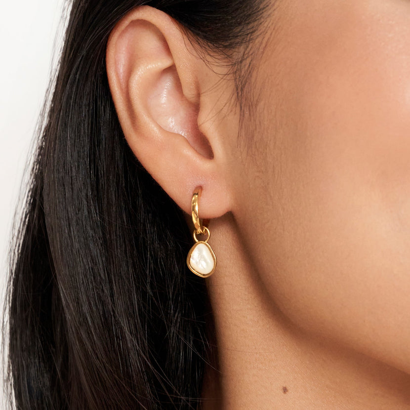 White Quartz Ring & Earring Bundle (Gold)