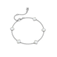 Mini Multi Clover Bracelet (Silver)