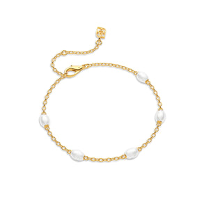 Multi Organic Pearl Bracelet (Gold)