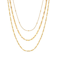 Multi-Chain Layered Necklace Set (Gold)