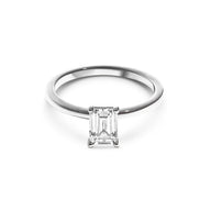 Emerald Cut Solitaire Ring 1ct (Silver)