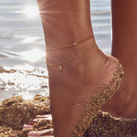 Amazonite Stone Anklet (Gold)