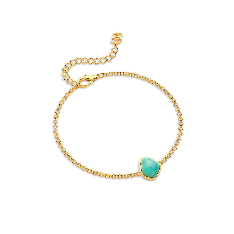 Organic Amazonite Bracelet (Gold)