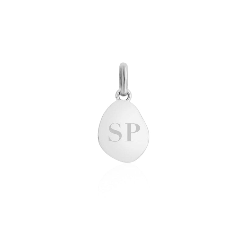 White Quartz & Initial Pearl Layered Set (Silver)