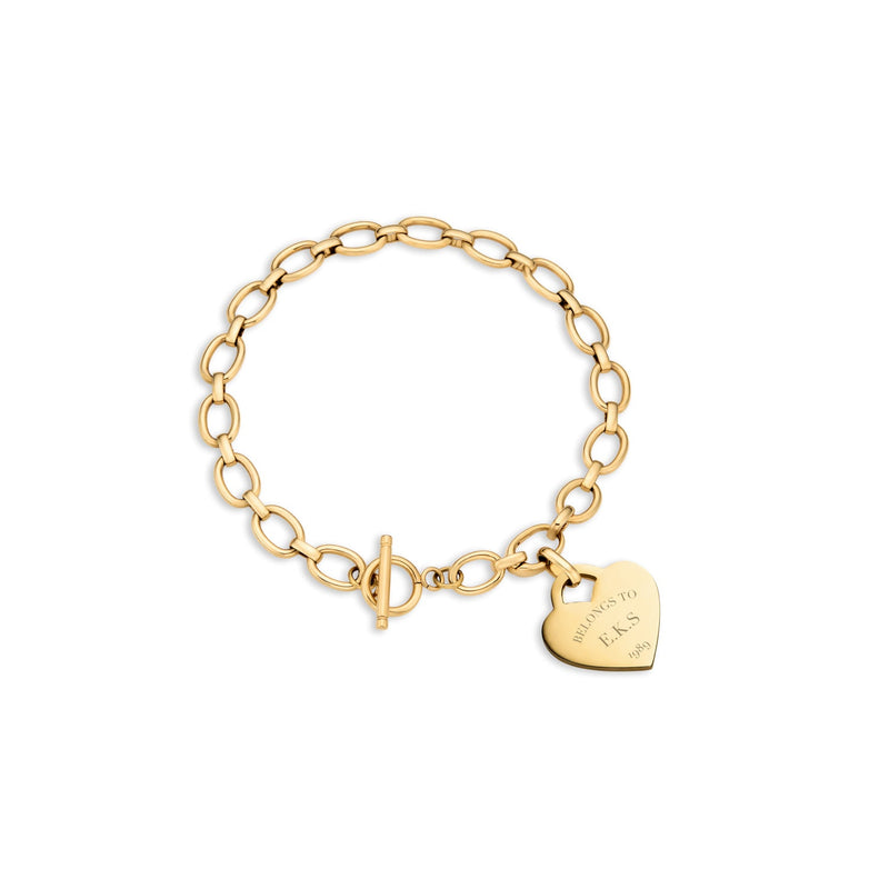 Heart Token Oval Bracelet (Gold) - old