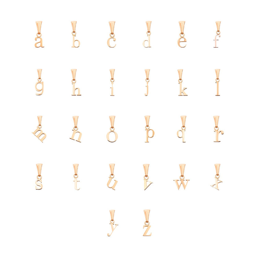 Lowercase Initial Pendant (Rose Gold)