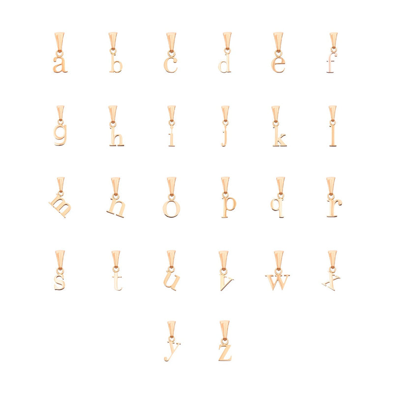 Lowercase Initial Sphere Chain Bracelet (Rose Gold)