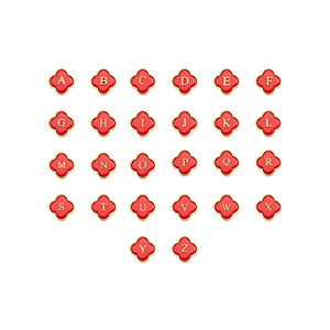 Red Clover Charms (Gold) - Initials