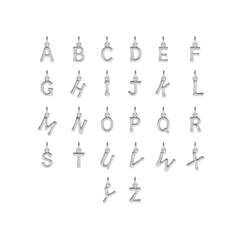 Made Mine Fine Charm - Molten Initial (Silver)