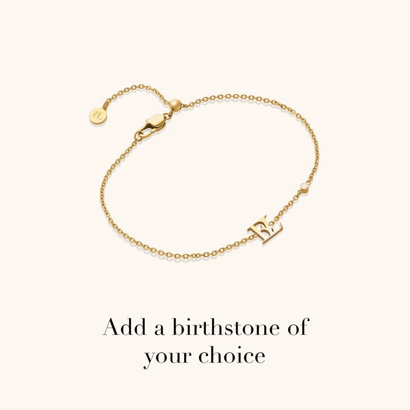 Mini Double Initial Bracelet (Gold)