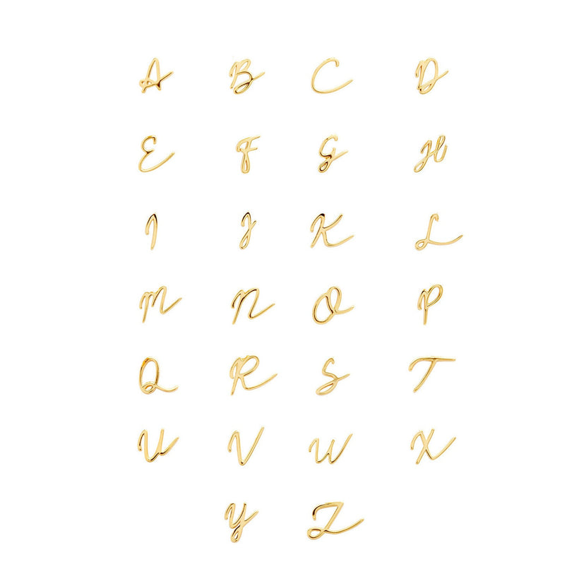 Stacey's Stories Script Initial Pendant (Gold)