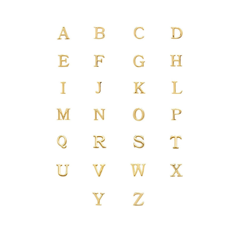 Initial Zip Pull Charm (Gold)