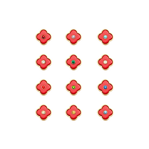 Red Clover Charms (Gold) - Birthstones
