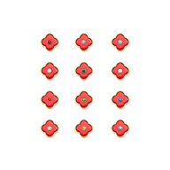 Red Clover Charms (Gold) - Birthstones