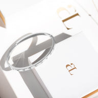 JT - Crystal Heart Bangle (Silver)