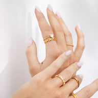 Mini Heart Birthstone Ring (Gold)