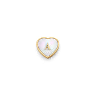 Pearl Heart Charms (Gold) - Initials