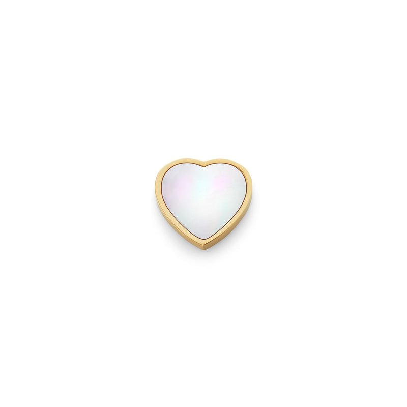 Pearl Heart Charms (Gold) - Plain
