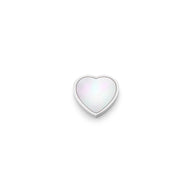 Pearl Heart Charms (Silver) - Plain