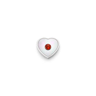 Pearl Heart Charms (Silver) - Birthstone