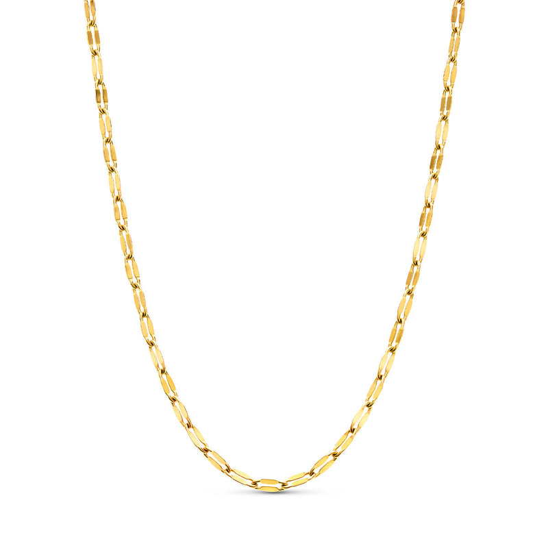 Paperclip Diamond Cut Chain Necklace (Gold)