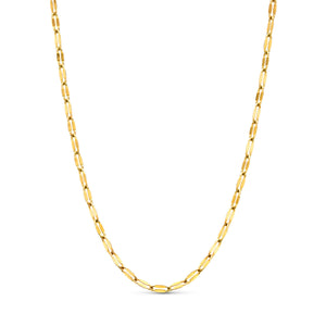 Layering Paperclip Diamond Cut Chain Necklace (Gold)