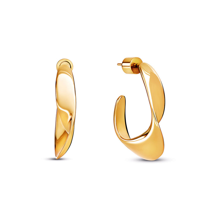 Twisted Organic Hoops (Gold)