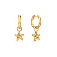Molten Starfish Huggie Earrings (Gold)