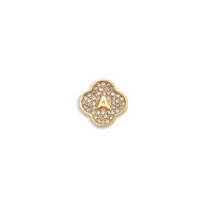 Shimmer Pavé Clover Charms (Gold) - Initials
