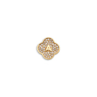 Shimmer Pavé Clover Charms (Gold) - Initials
