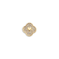 Shimmer Pavé Clover Charms (Gold) - Heart