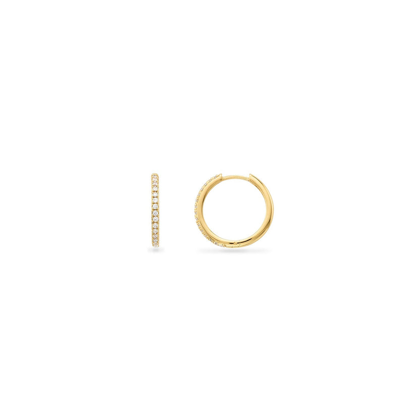 Beam Pavé Hoop Earring (Gold)