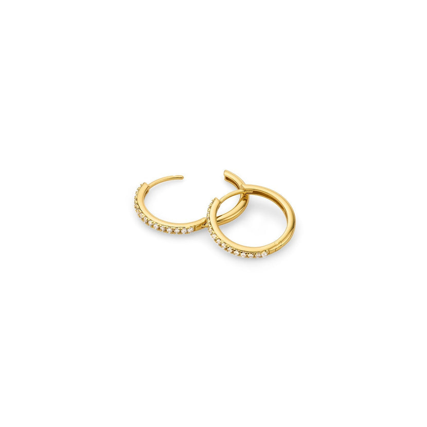 Beam Pavé Hoop Earring (Gold)