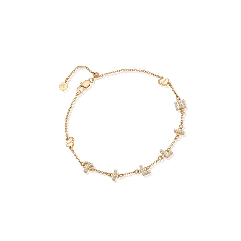 Pearl Custom Name Bracelet (Gold)