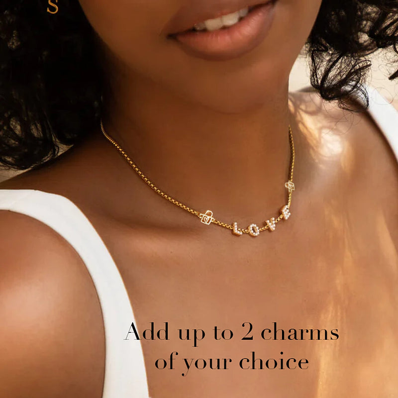 Pearl Custom Name Necklace (Gold)