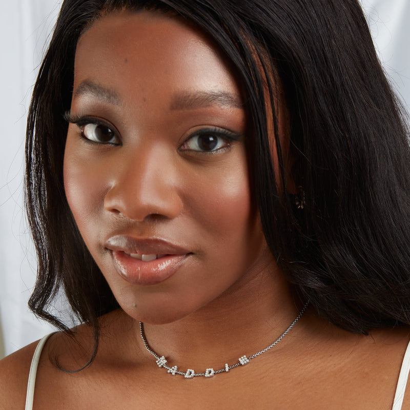 Pearl Custom Name Necklace (Silver)